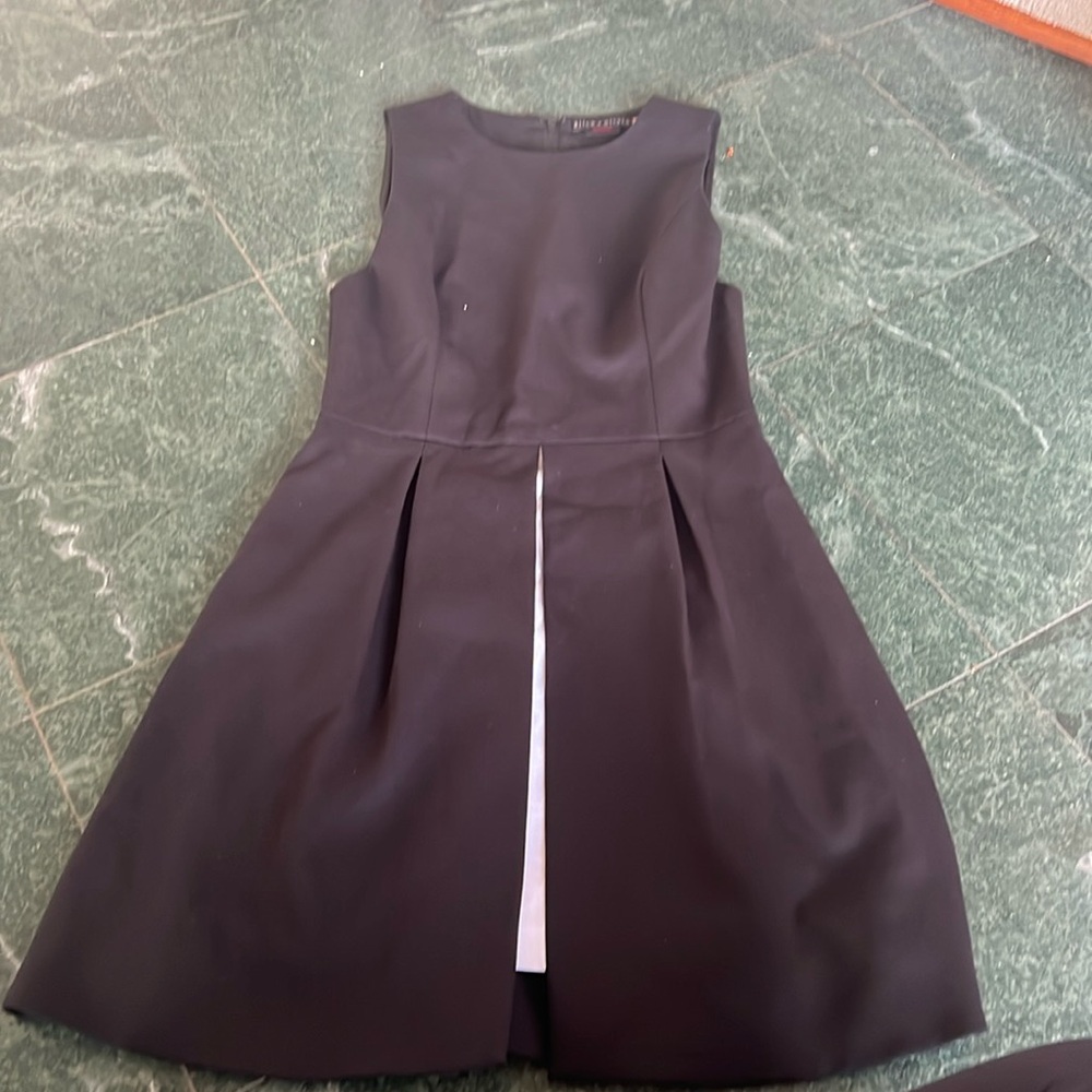 Alice and Olivia employed work wear dress black and white a line shift